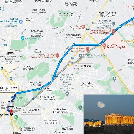 Apartment Paradise Cozy 53 Sqm Near To Metro Athens